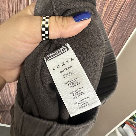 LUNYA Womens Alpaca Pima Cotton Lounge Pajama Pants Gray Womens Size XS - Picture 7 of 7